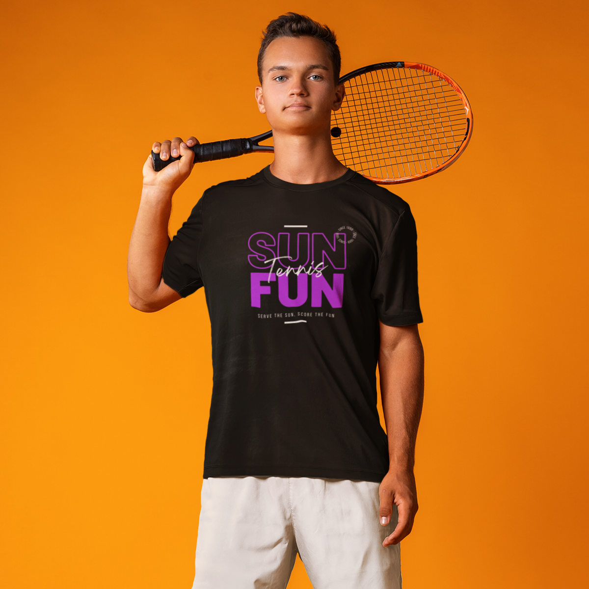 Serve & Score Sunshine Tee: Sun, Tennis, Fun