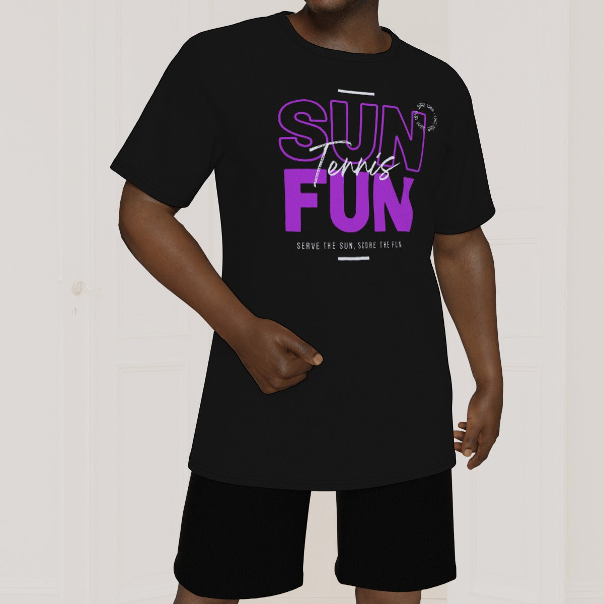 Serve & Score Sunshine Tee: Sun, Tennis, Fun