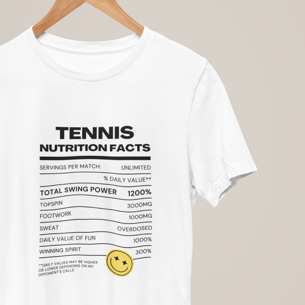 Tennis Nutrition Facts Performance T-Shirt