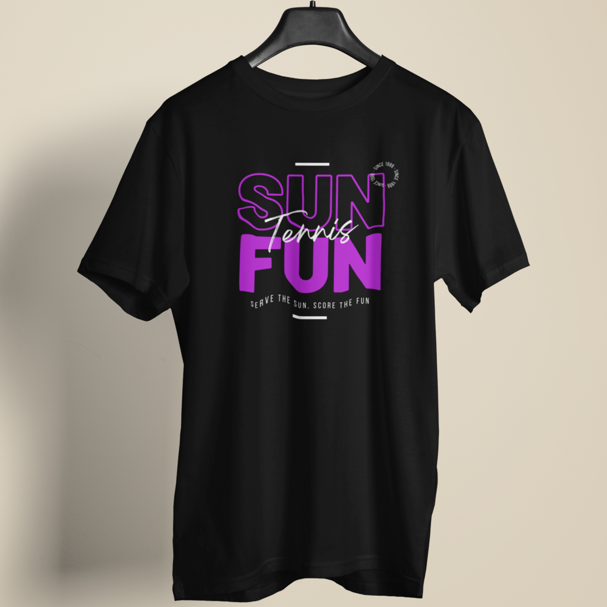 Serve & Score Sunshine Tee: Sun, Tennis, Fun